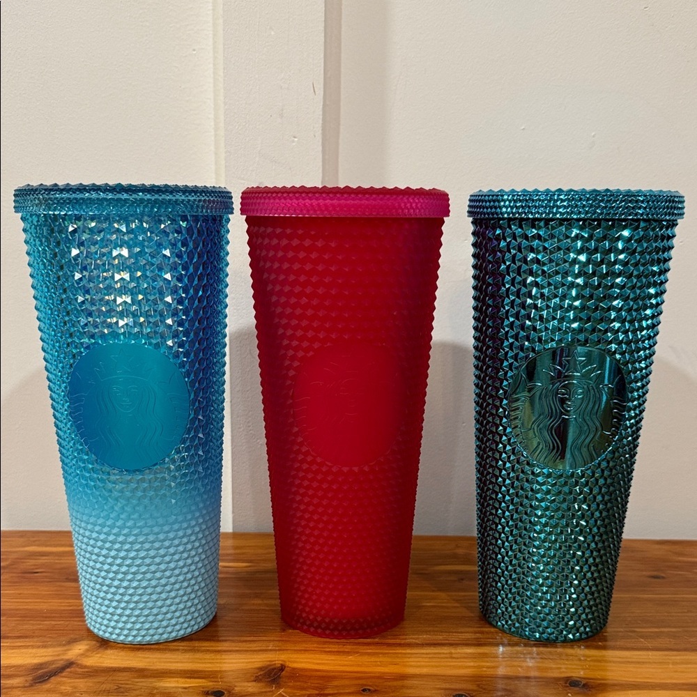 Starbucks Vibrant Colorful Tumbler Trio - Red, Blue, Teal